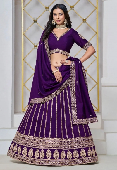 Violet art silk lehenga choli 302
