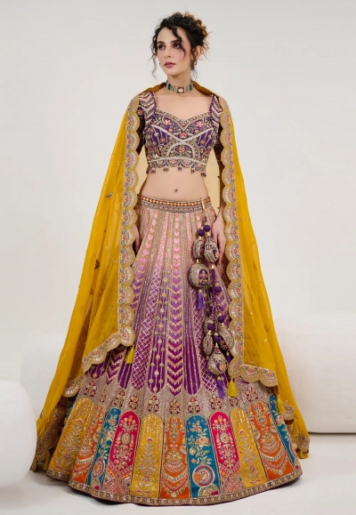 Purple silk lehenga choli 1058