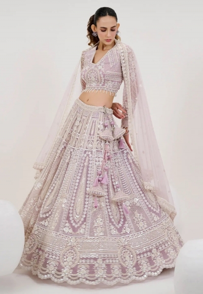 Lavender net lehenga choli 1065B