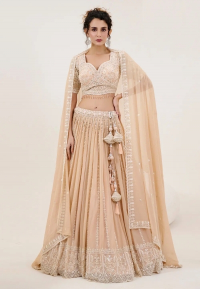 Beige georgette lehenga choli 1067B