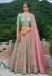Sea green silk wedding lehenga choli 7101