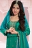 Vichitra silk embroidered palazzo suit in Rama Green colour 69452