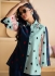Indo western silk ready to wear coord set in Blue colour 5564