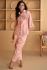 Indo western silk ready to wear coord set in Peach colour 5565