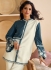 Indo western silk ready to wear coord set in white colour 5566