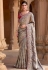 Grey silk saree with blouse 1001