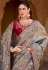 Grey silk saree with blouse 1001