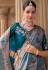 Blue silk saree with blouse 1003