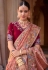 Peach silk saree with blouse 1005