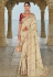 Cream banarasi saree 7701