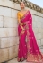 Magenta satin saree with blouse 7702