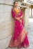 Magenta satin saree with blouse 7702