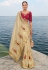 Cream crepe jacquard saree with blouse 7707