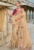 Beige kanjivaram silk saree 7709