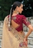 Beige kanjivaram silk saree 7709