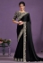 Black satin silk saree with blouse 24810
