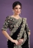 Black satin silk saree with blouse 24810