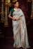 Grey banarasi saree with blouse 348