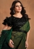 Green satin silk saree with blouse 24409