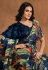 Pista green satin silk saree with blouse 24413