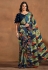 Pista green satin silk saree with blouse 24413