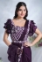 Purple crepe plain saree with designer blouse 24608