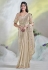 Beige satin silk saree with blouse 24610