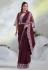 Wine crepe designer saree 24617