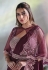 Wine crepe designer saree 24617