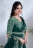 Green satin silk saree with blouse 24607