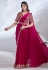 Magenta satin silk saree with blouse 24615