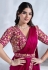 Magenta satin silk saree with blouse 24615