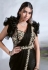 Black satin silk plain saree with designer blouse 24609