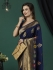 Blue Pure dola banarasi silk zari woven wedding saree with blouse