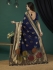 Blue Pure dola banarasi silk zari woven wedding saree with blouse