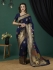Blue Pure dola banarasi silk zari woven wedding saree with blouse
