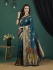 Teal Pure dola banarasi silk zari woven wedding saree with blouse