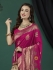 Pink Pure dola banarasi silk zari woven wedding saree with blouse