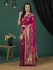 Pink Pure dola banarasi silk zari woven wedding saree with blouse