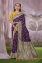 Purple and Yellow Pure banarasi silk zari woven wedding saree with blouse
