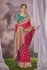 Red and Rama green Pure banarasi silk zari woven wedding saree with blouse