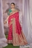 Red and Rama green Pure banarasi silk zari woven wedding saree with blouse