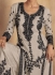 Chinnon silk embroidered Pakistani style palazzo suit in Off white colour 10071