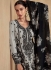 Chinnon silk embroidered Pakistani style palazzo suit in Grey colour 10069