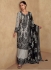 Chinnon silk embroidered Pakistani style palazzo suit in Grey colour 10069