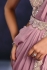 Pink satin crepe silk sequins embroidered saree with readymade blouse 24114