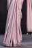Mauve Pink satin crepe silk sequins embroidered saree with readymade blouse 24110