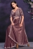 Mauve satin crepe silk sequins embroidered saree with readymade blouse 24108