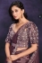 Mauve satin crepe silk sequins embroidered saree with readymade blouse 24108