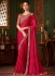 Rani shaded chiffon sequins embroidered wedding saree with blouse 1401